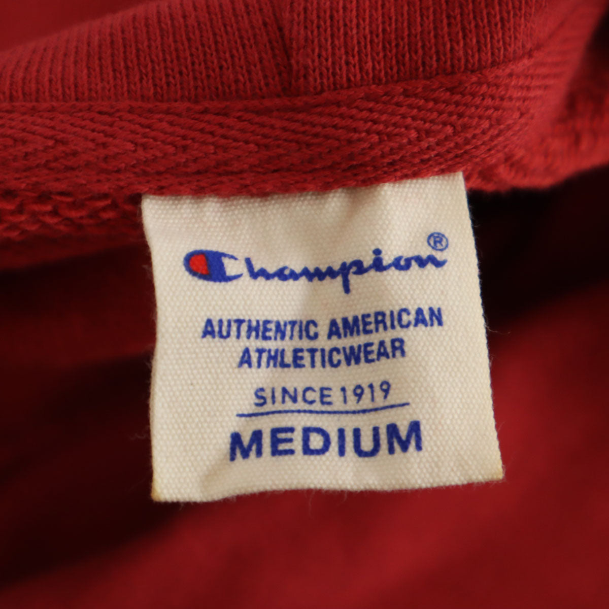 Champion チャンピオン 長袖 スウェットパーカー M 赤系 プルオーバー メンズ