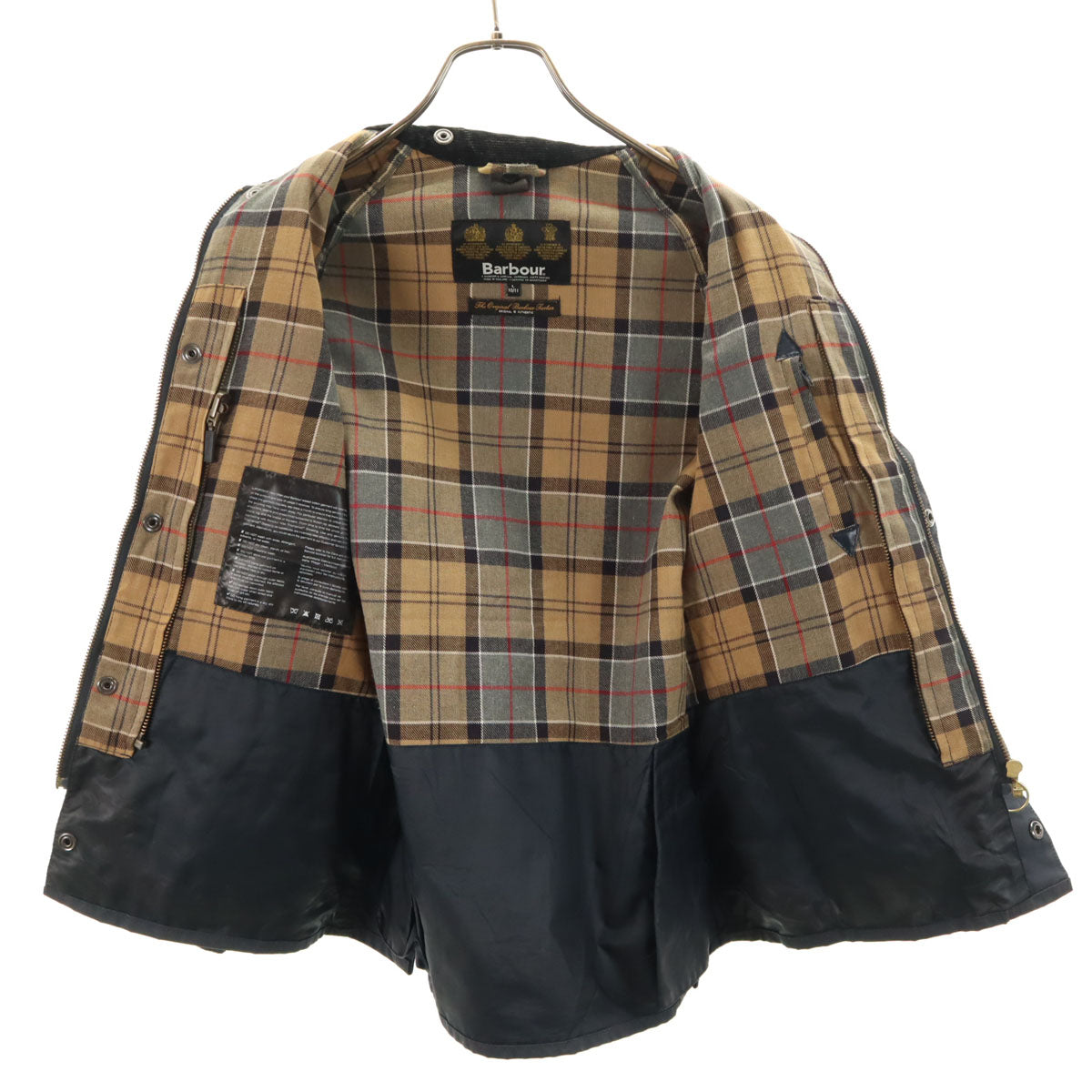 Barbour バブアー 3ワラント イングランド製 ワックス ジャケット L 10-11 チャコールグレー キッズ