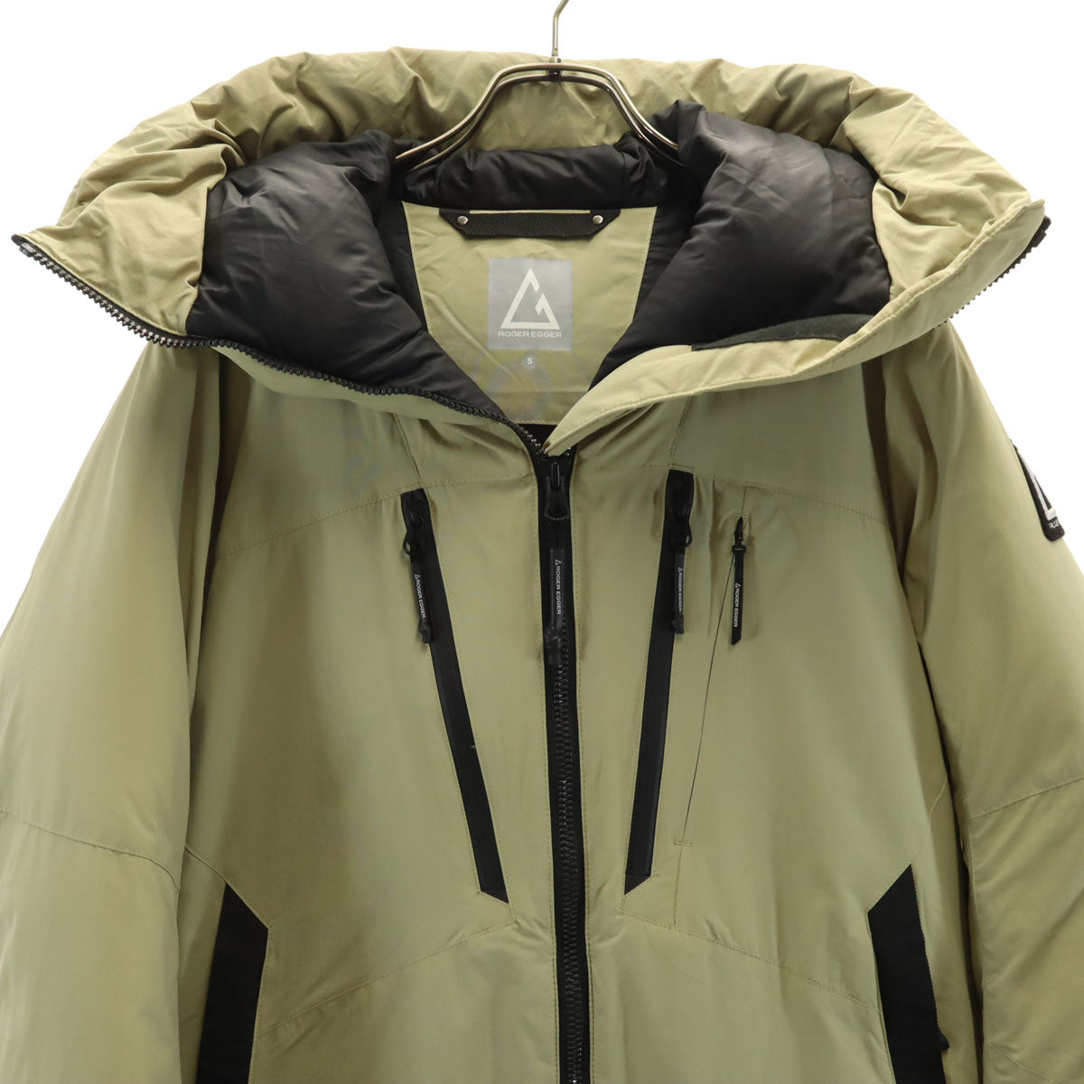 ROGER EGGER ロジャーエーガー ダウンジャケット S カーキ アウトドア メンズ