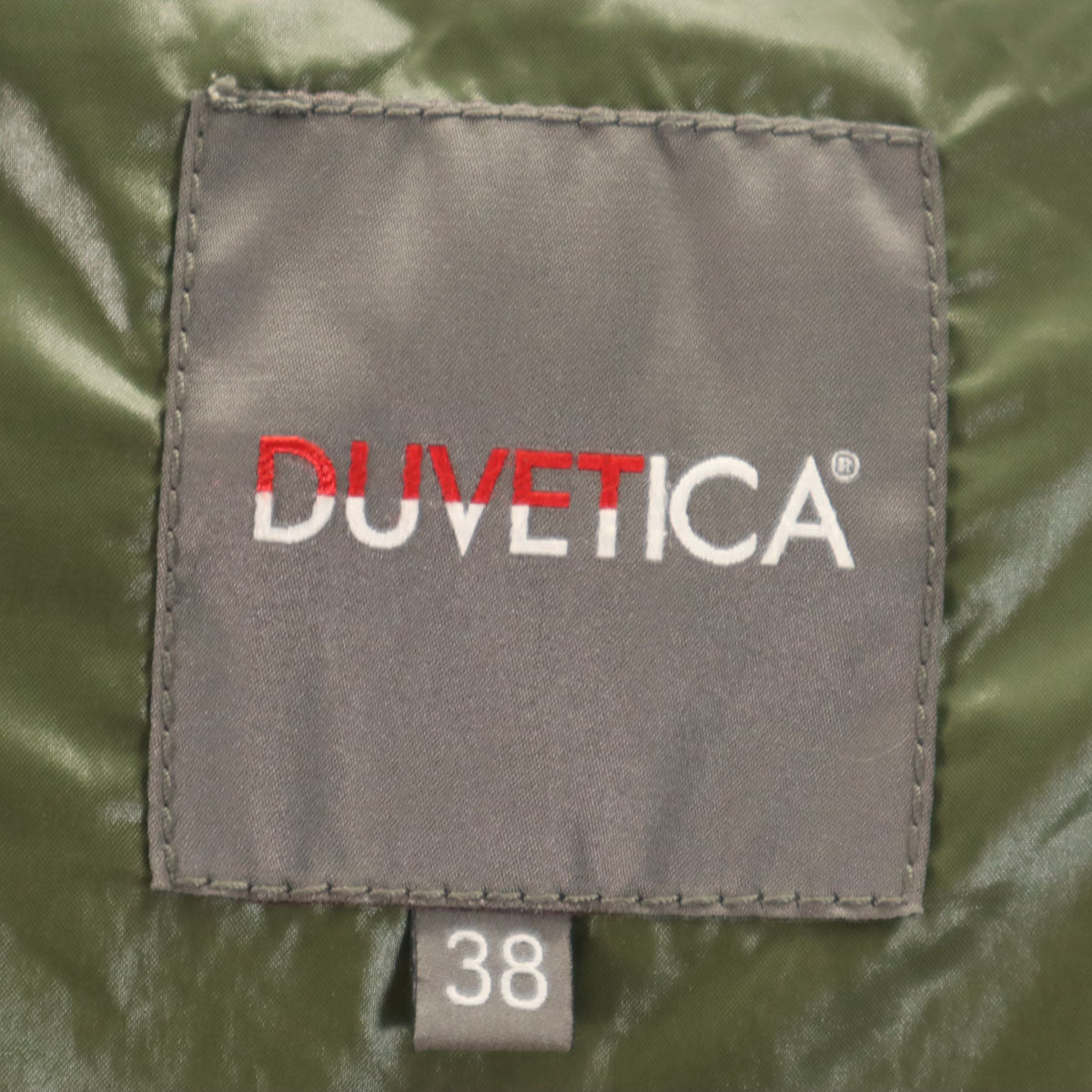 DUVETICA デュベティカ ADHARA ダウンジャケット 38 カーキ系 ラクーンファー付き レディース