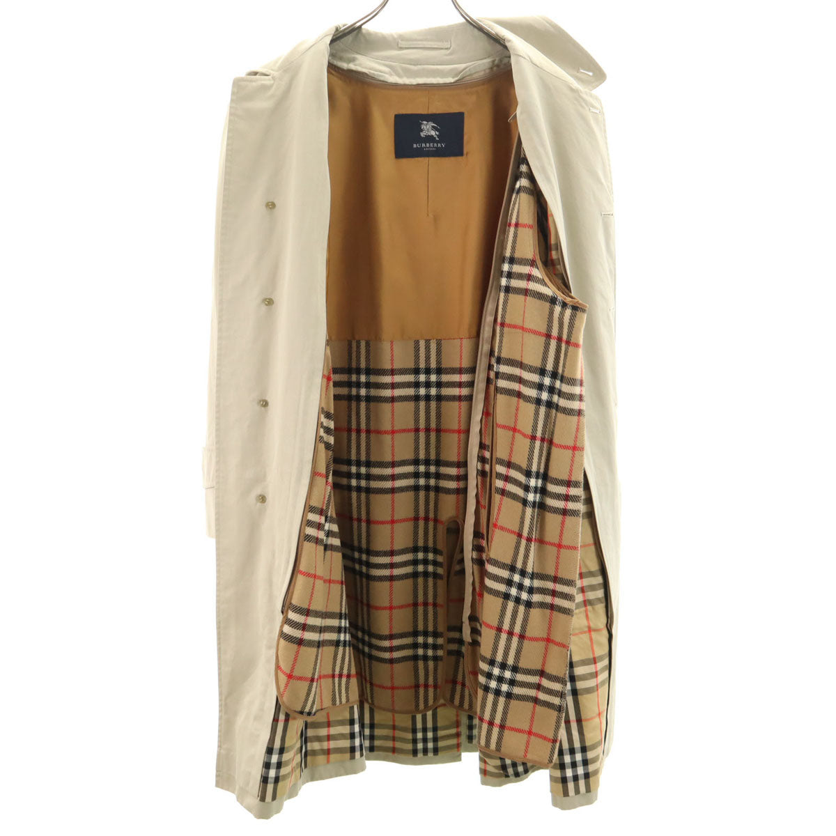 BURBERRY LONDON バーバリーロンドン 日本製 ステンカラーコート 90-165 グレージュ 三陽商会 ライナー付き メンズ