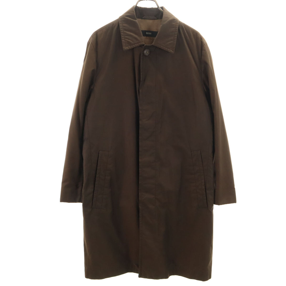 BOSS HUGO BOSS ボスヒューゴボス ポーランド製 ステンカラーコート 44 ブラウン メンズ