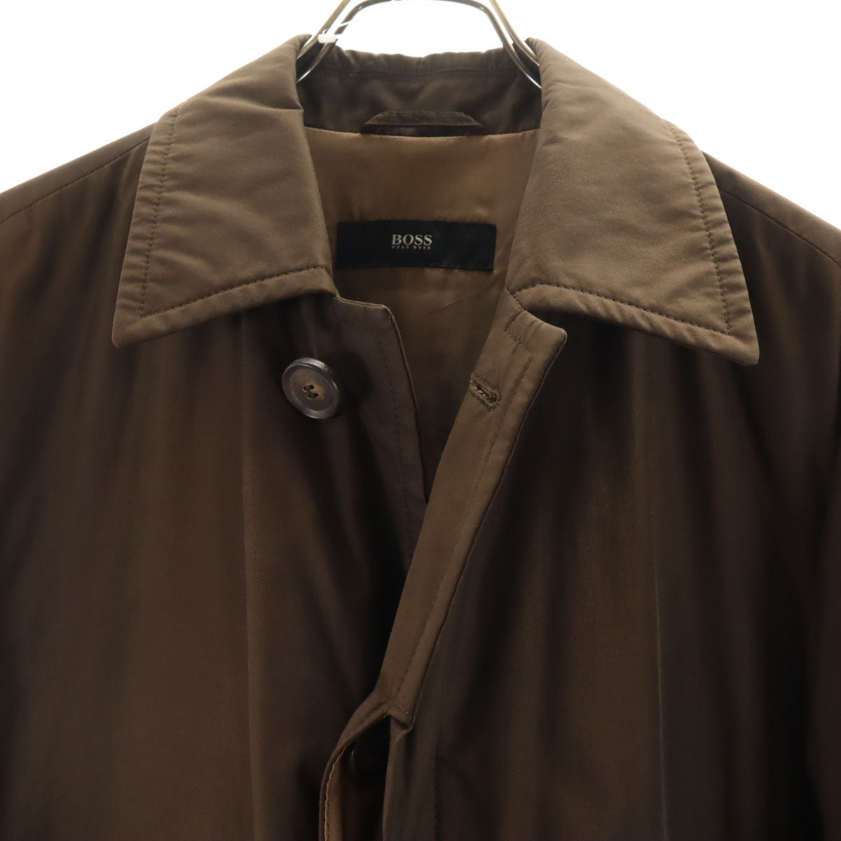 BOSS HUGO BOSS ボスヒューゴボス ポーランド製 ステンカラーコート 44 ブラウン メンズ