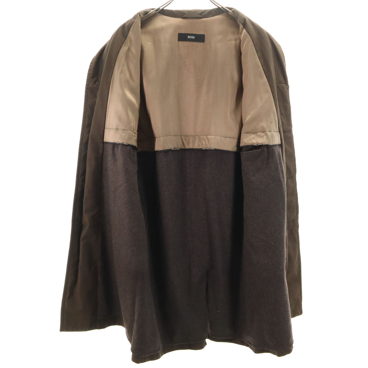 BOSS HUGO BOSS ボスヒューゴボス ポーランド製 ステンカラーコート 44 ブラウン メンズ