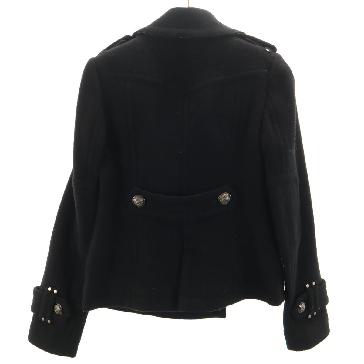 BURBERRY LONDON BLUE LABEL バーバリー ロンドン ブルーレーベル メルトン ピーコート 36 ブラック Pコート 三陽商会 レディース