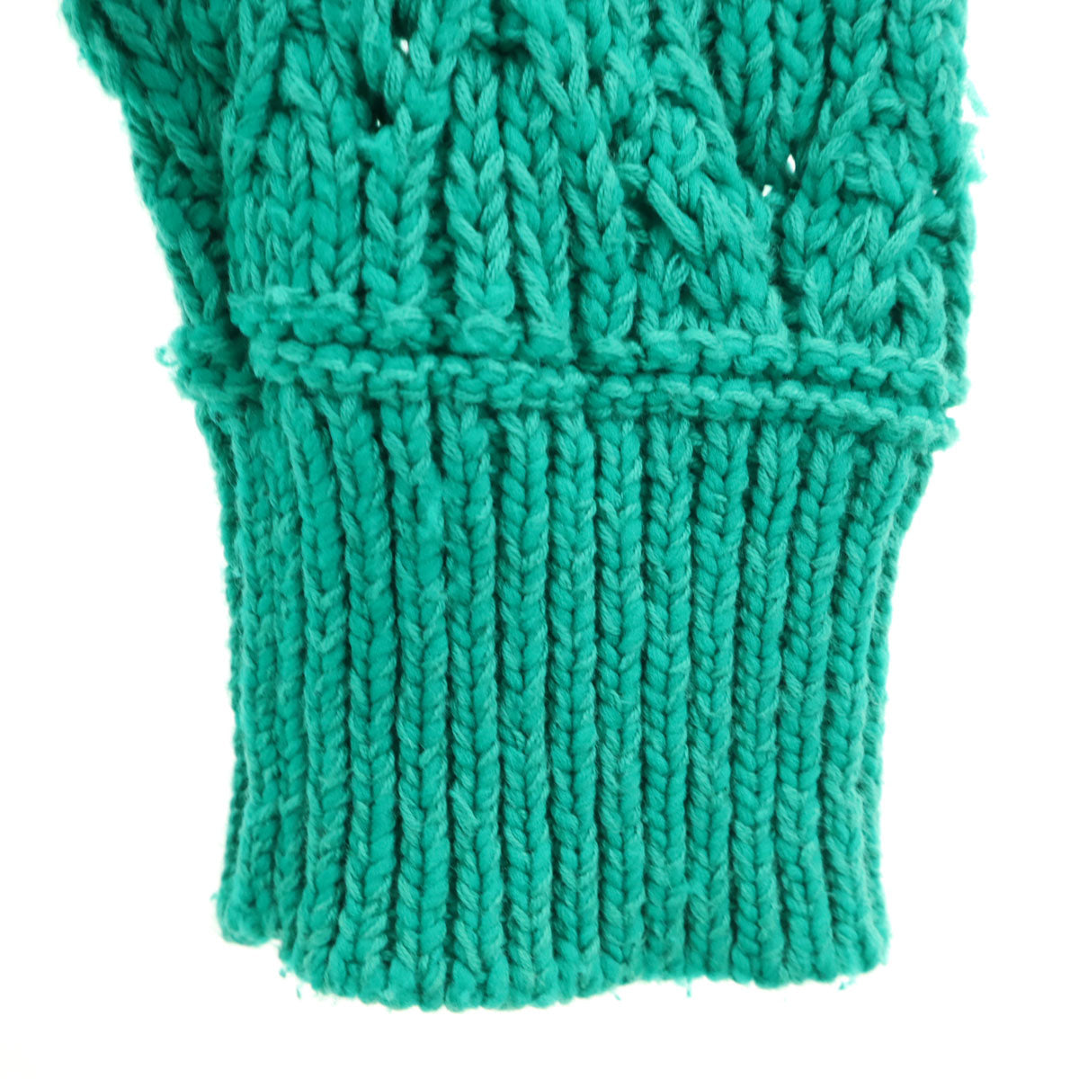 Boussole ブソル 日本製 長袖 Vネック ニットカーディガン 1 グリーン ローゲージ レディース