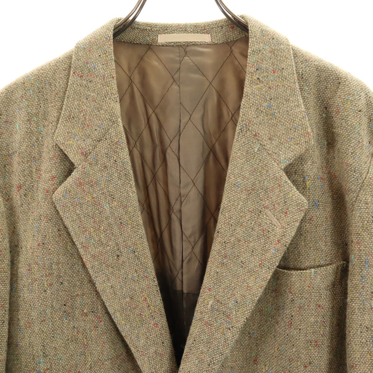 LANVIN STUDIO ランバンスタジオ 90s オールド ネップ テーラードジャケット 48 ベージュ メンズ