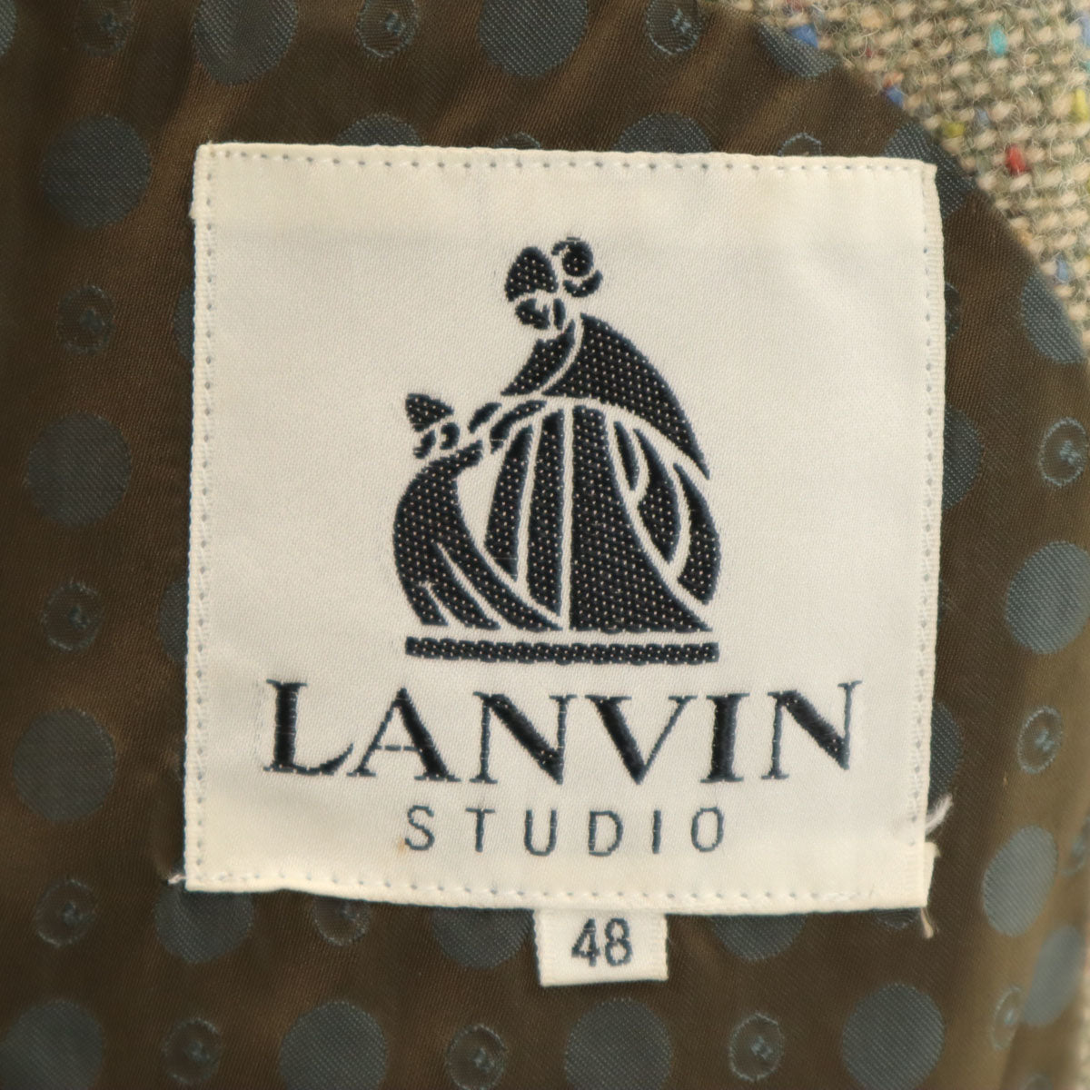 LANVIN STUDIO ランバンスタジオ 90s オールド ネップ テーラードジャケット 48 ベージュ メンズ