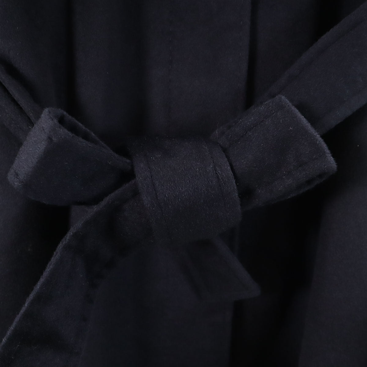 未使用 eternallous エターナラス カシミヤ100% ステンカラーコート 9 ネイビー ブルーフォックスファー付き レディース