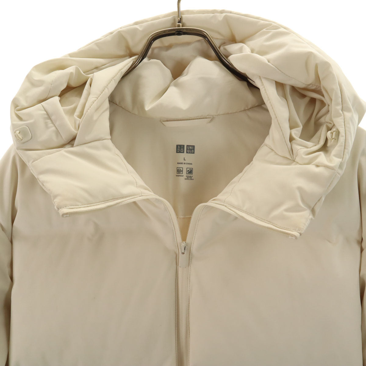 UNIQLO ユニクロ シームレス ダウンパーカー L アイボリー レディース