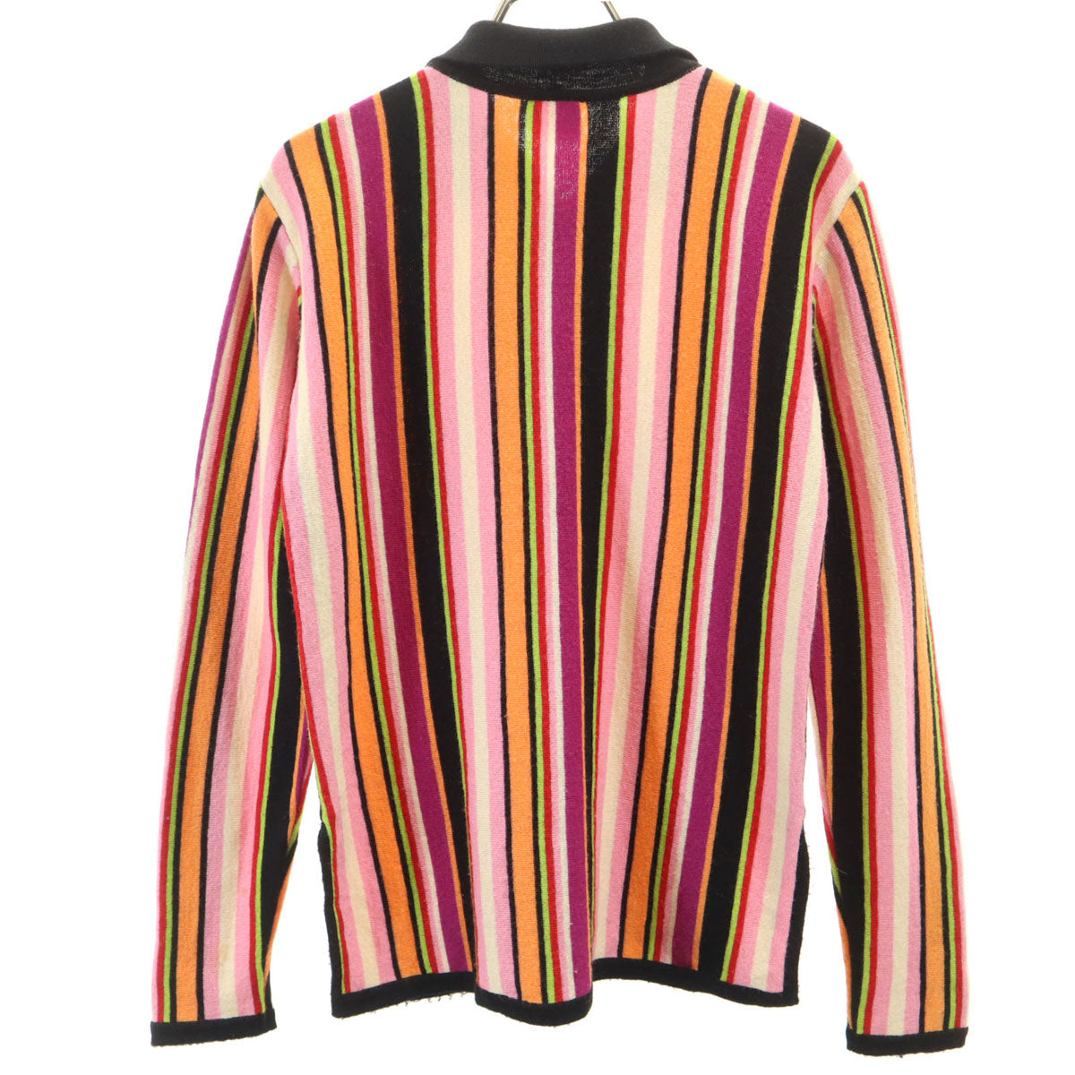 KENZO CLUB ケンゾークラブ 90s 日本製 オールド ストライプ柄 長袖 ハーフジップ ニット 38 マルチ レディース