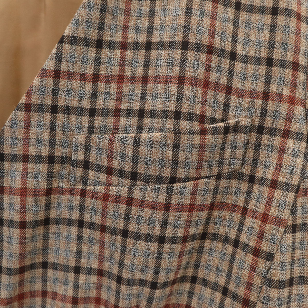 Aquascutum アクアスキュータム チェック柄 ノーカラーコート M ブラウン系 スプリング レディース