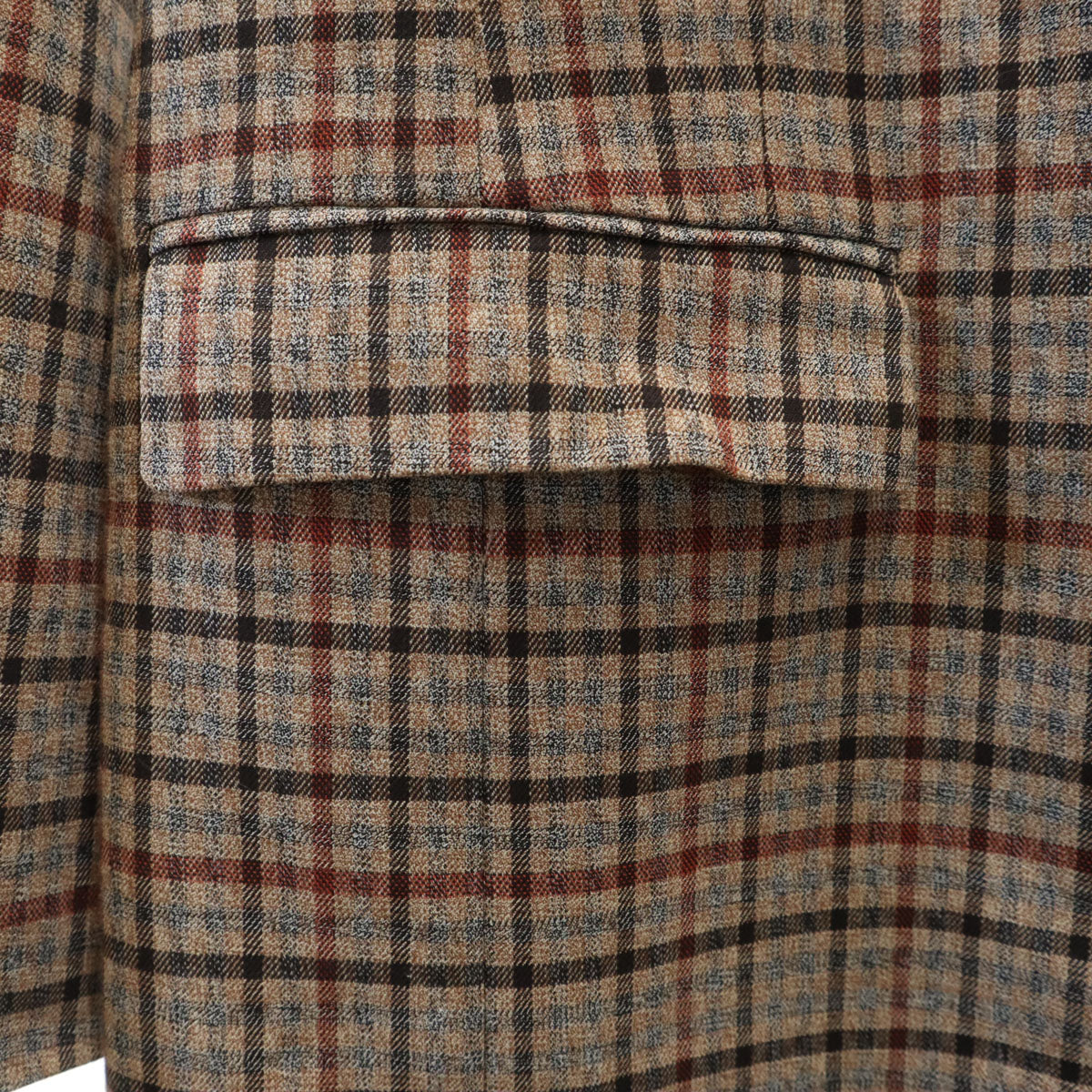 Aquascutum アクアスキュータム チェック柄 ノーカラーコート M ブラウン系 スプリング レディース