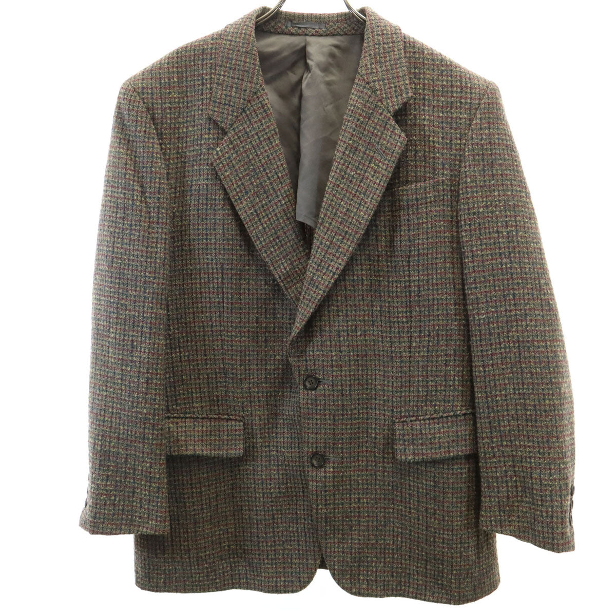 LANVIN ランバン 90s オールド ライトツイード テーラードジャケット M48-35 マルチ メンズ