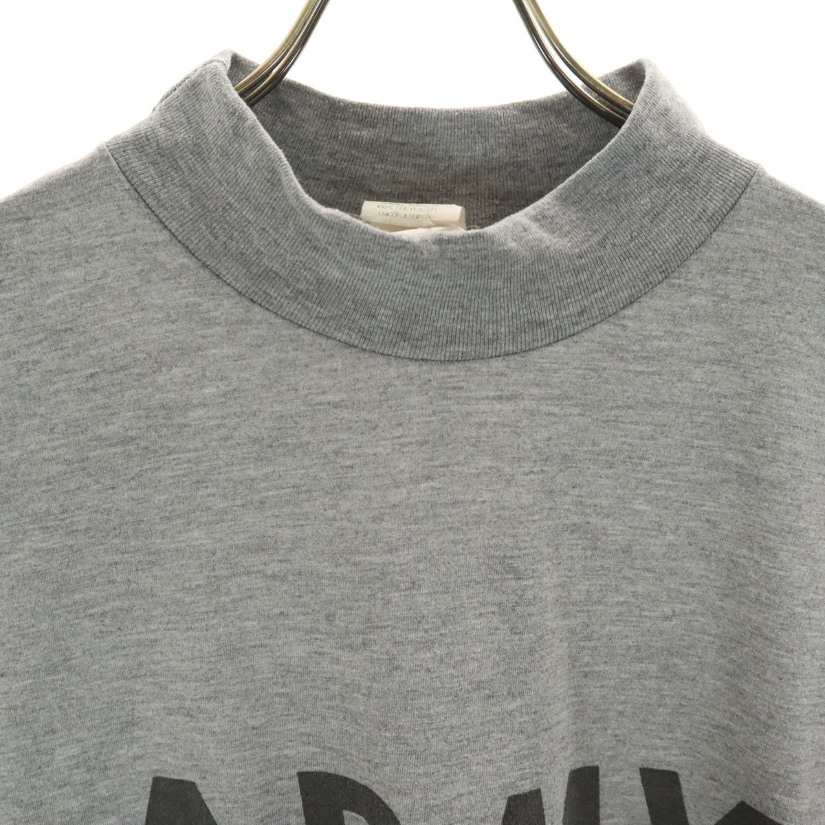 US ARMY アメリカ軍 トレーニング ARMY 長袖 モックネック Tシャツ L グレー ロンT メンズ