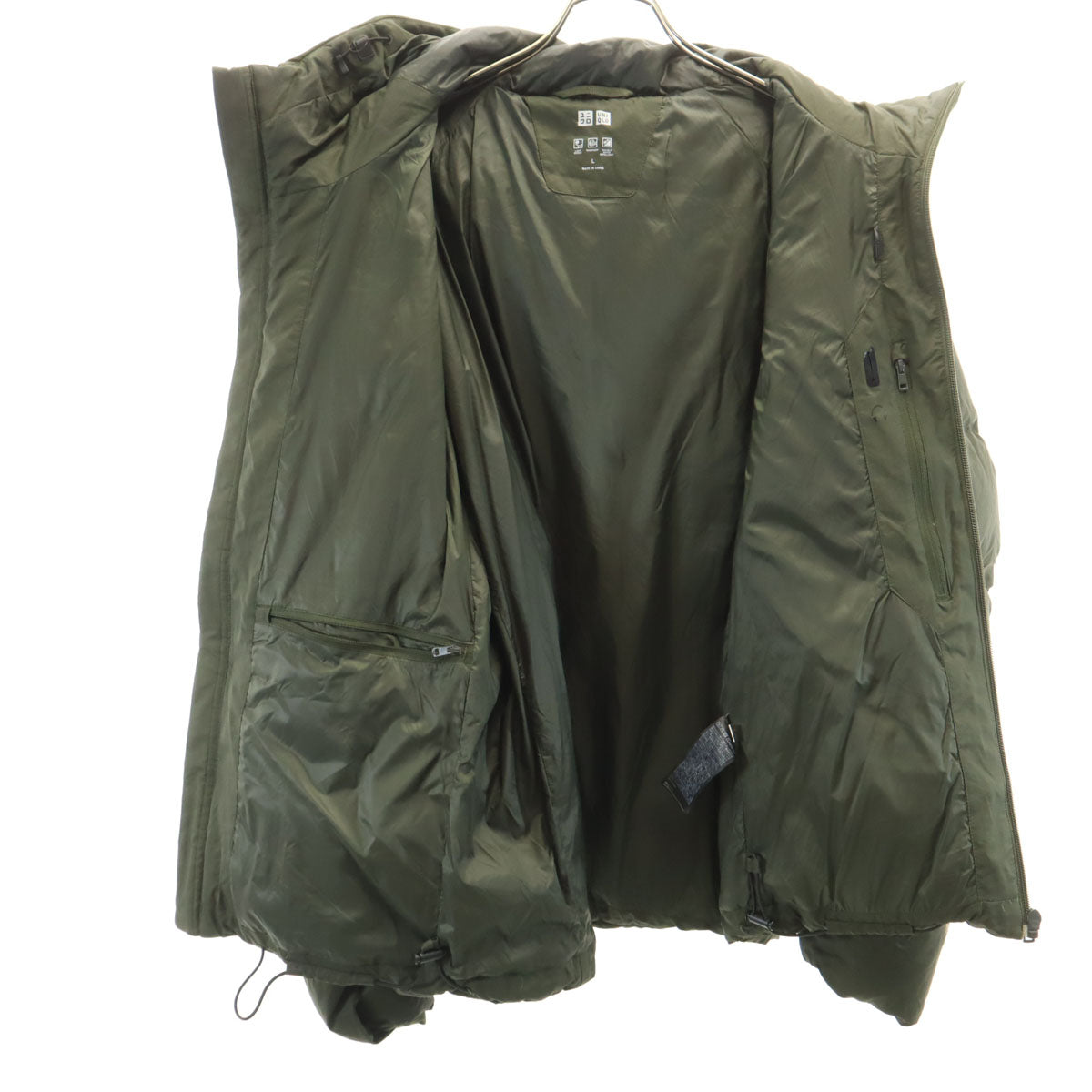 UNIQLO ユニクロ シームレス ダウンパーカー L カーキ メンズ