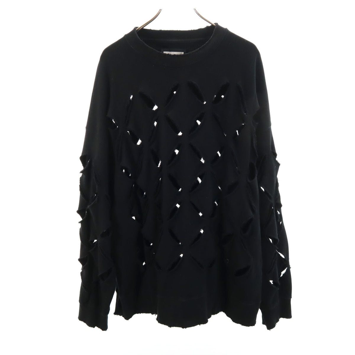 MAISON SPECIAL メゾンスペシャル 長袖 プライムオーバースラッシュ クルーネック スウェット トレーナー 2 ブラック ユニセックス レディース