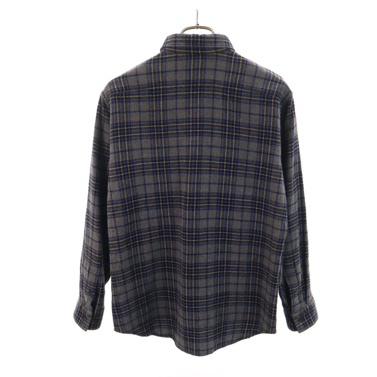 BURBERRY LONDON バーバリーロンドン チェック柄 長袖 フランネル ボタンダウンシャツ M チャコールグレー 三陽商会 レディース