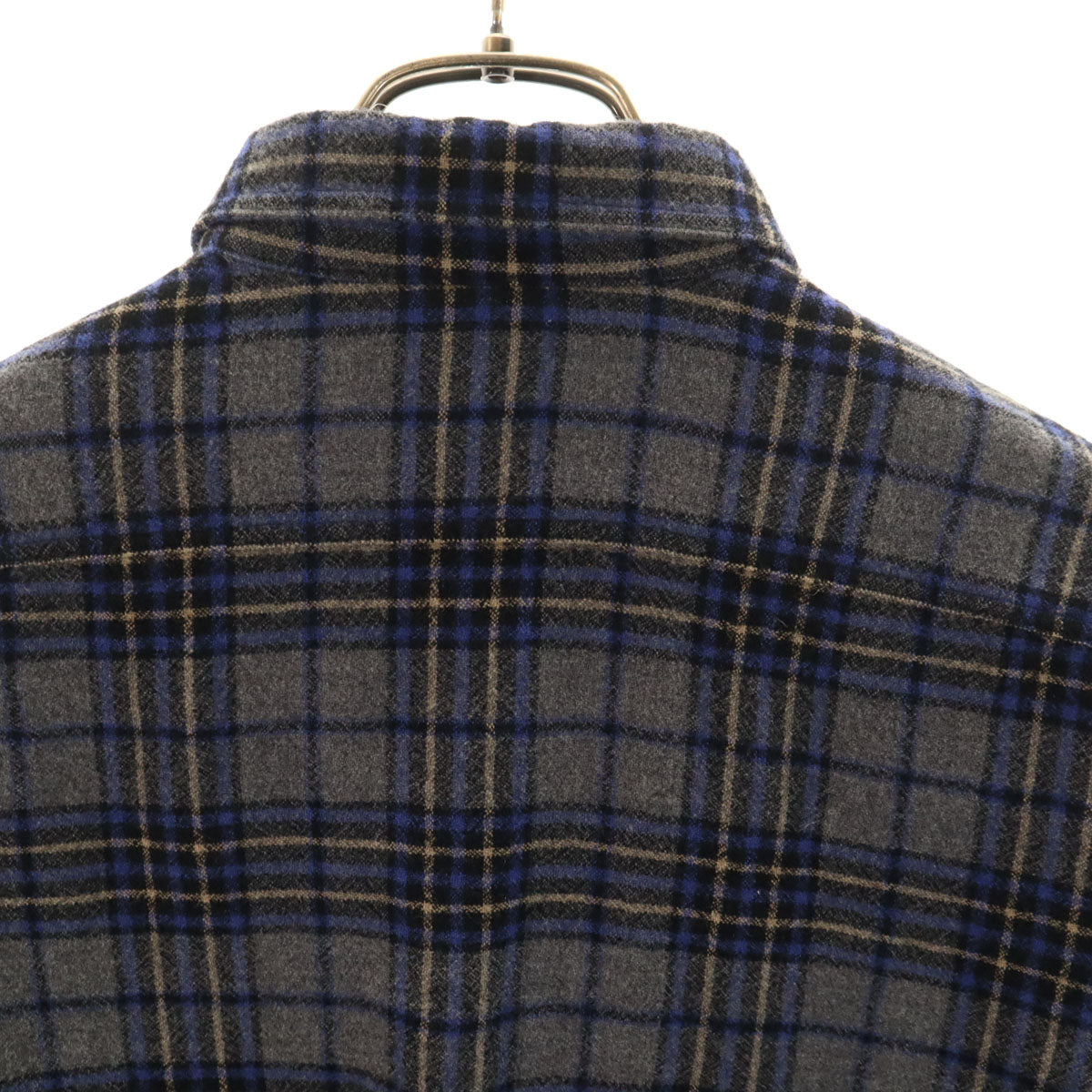 BURBERRY LONDON バーバリーロンドン チェック柄 長袖 フランネル ボタンダウンシャツ M チャコールグレー 三陽商会 レディース