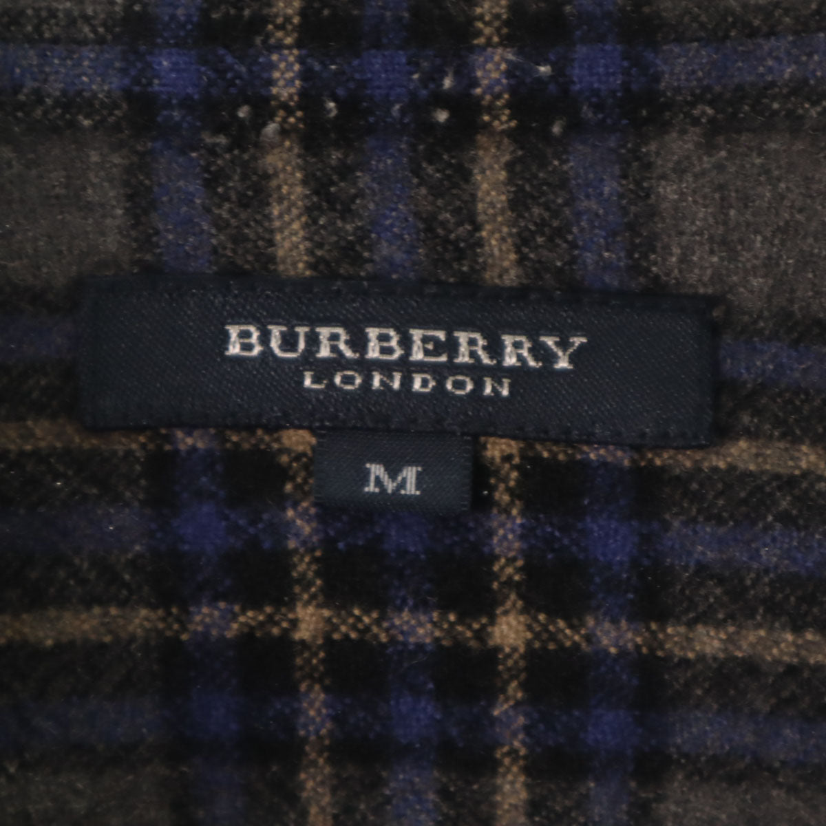 BURBERRY LONDON バーバリーロンドン チェック柄 長袖 フランネル ボタンダウンシャツ M チャコールグレー 三陽商会 レディース