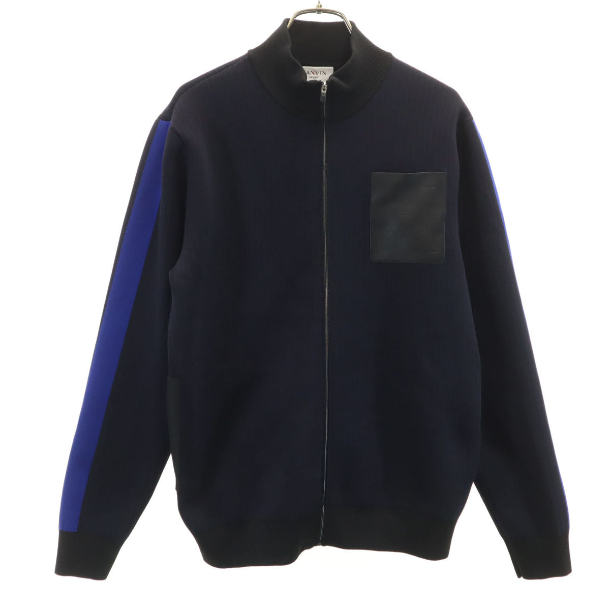 美品 LANVIN SPORT ランバンスポール ストライプ柄 トラックジャケット 40 ネイビー メンズ