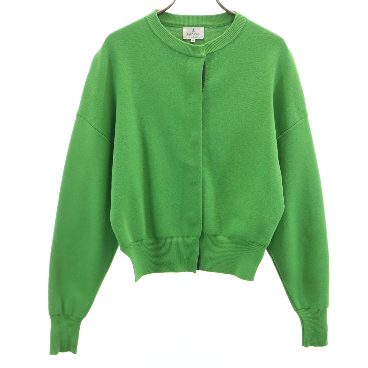 LANVIN en Bleu ランバンオンブルー 長袖 ニットカーディガン 38 黄緑 レディース