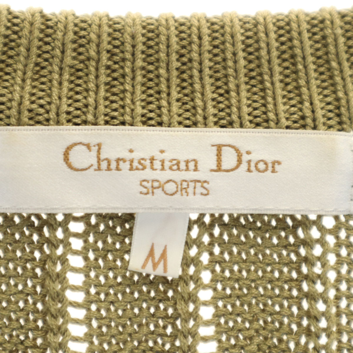 Christian Dior SPORTS クリスチャンディオールスポーツ 90s オールド 長袖 Vネック ニット M オリーブ系 レディース
