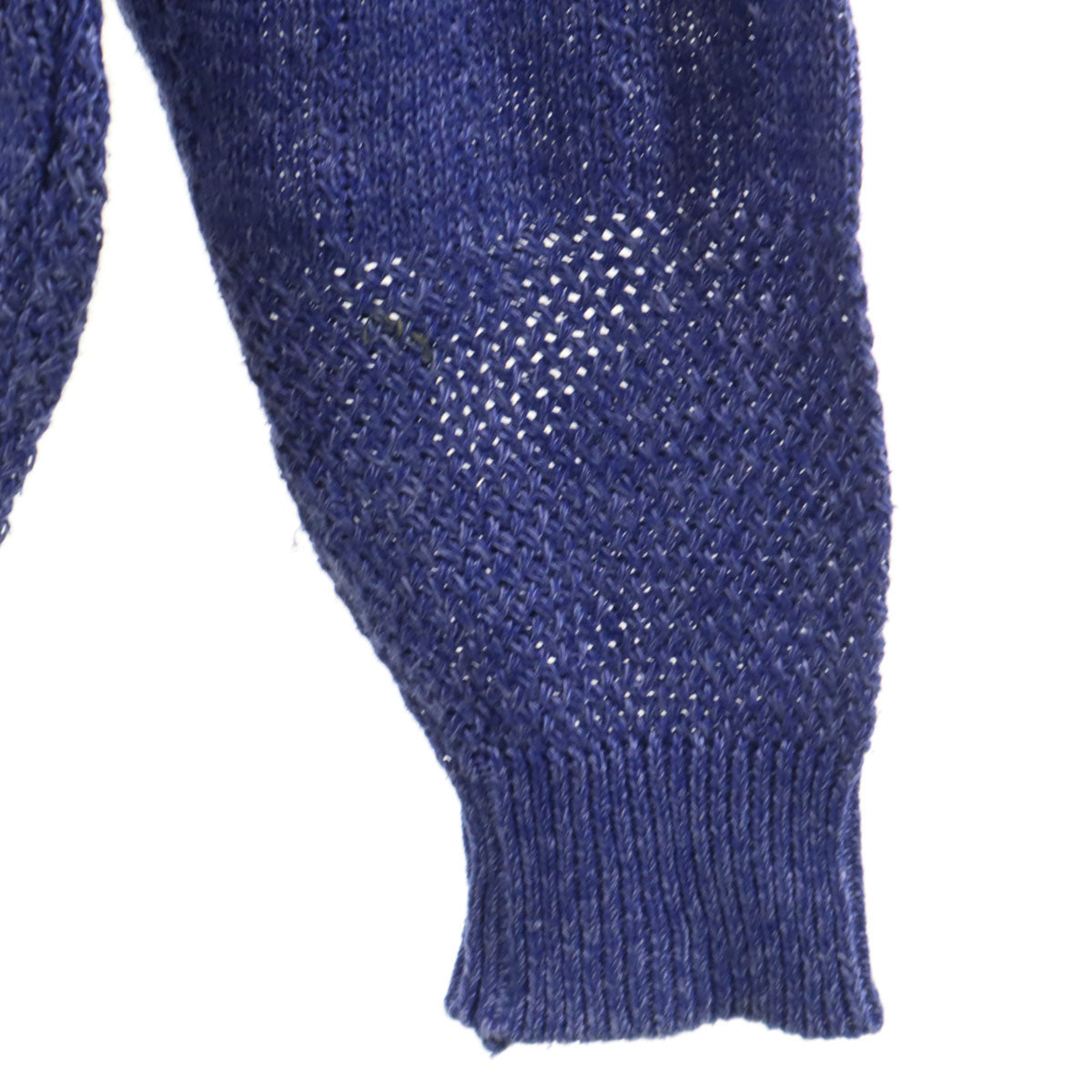 Christian Dior クリスチャンディオール 90s 日本製 リネンブレンド オールド 長袖 Vネック ニット M 青紫 メンズ