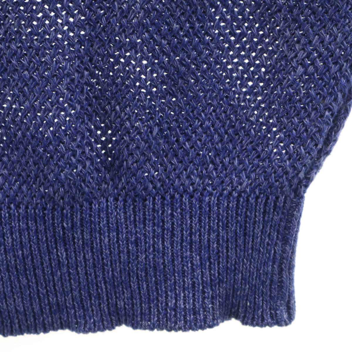 Christian Dior クリスチャンディオール 90s 日本製 リネンブレンド オールド 長袖 Vネック ニット M 青紫 メンズ