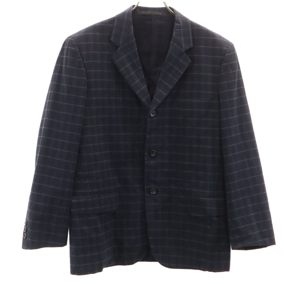 COMME des GARCONS HOMME コムデギャルソンオム 90s 日本製 オールド チェック柄 テーラードジャケット S ネイビー メンズ