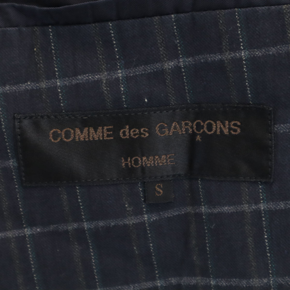 COMME des GARCONS HOMME コムデギャルソンオム 90s 日本製 オールド チェック柄 テーラードジャケット S ネイビー メンズ