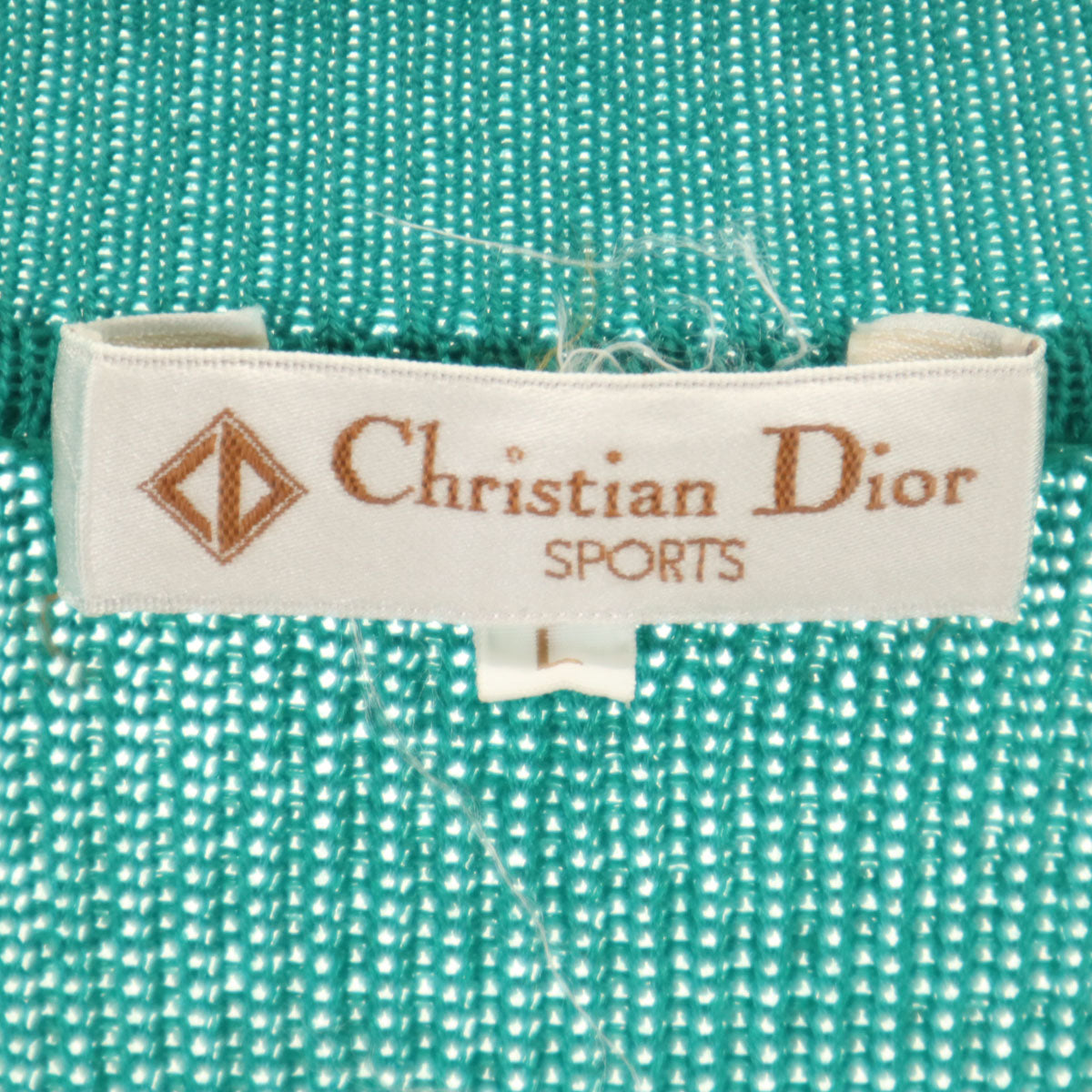 Christian Dior SPORTS クリスチャンディオールスポーツ 90s オールド 長袖 Vネック ニット L エメラルドグリーン メンズ