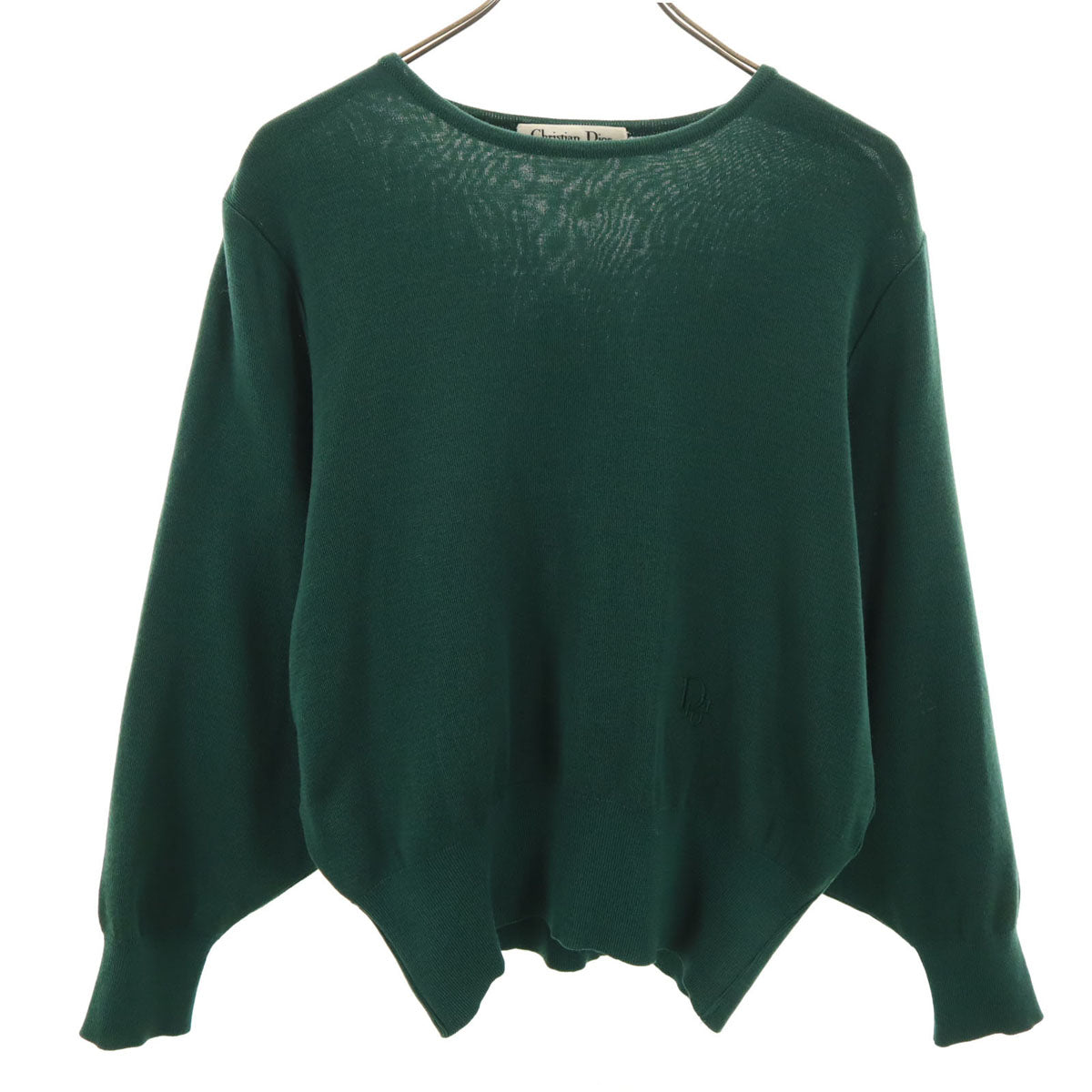 美品 Christian Dior PRET-A-PORTER クリスチャンディオール プレタポルテ 90s オールド 長袖 ニット M 深緑 レディース