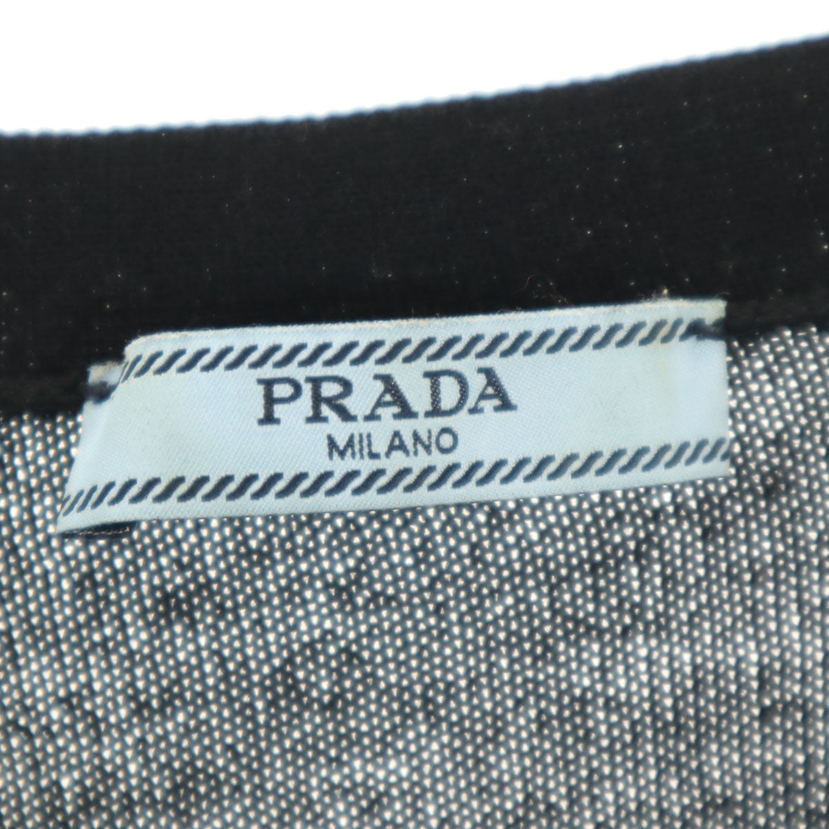 PRADA プラダ 2013年 長袖 Vネック ニットカーディガン 38 ブラック ハイゲージ レディース