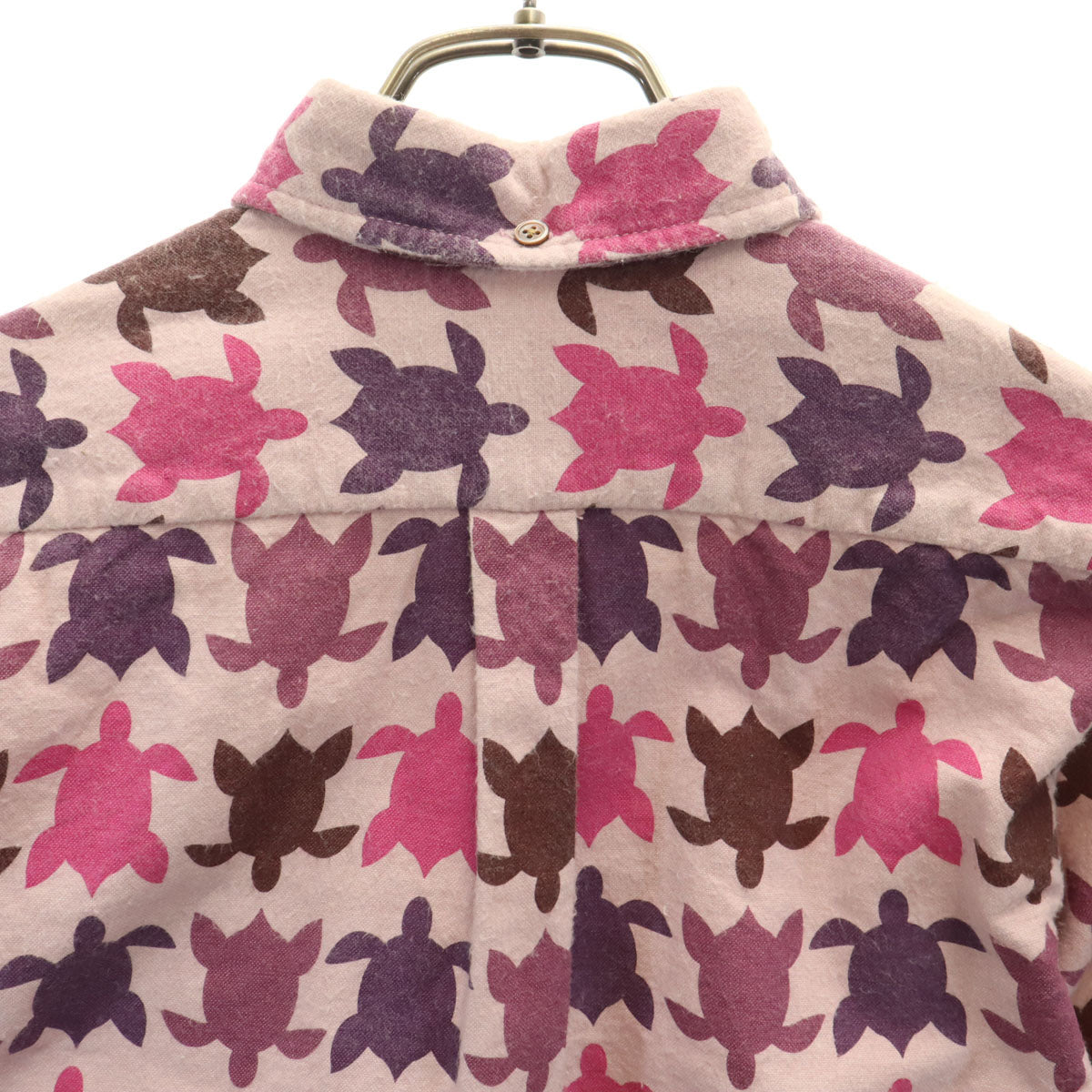 reyn spooner レインスプーナー ホヌ柄 長袖 プルオーバー ボタンダウンシャツ XS ピンク 亀 レディース