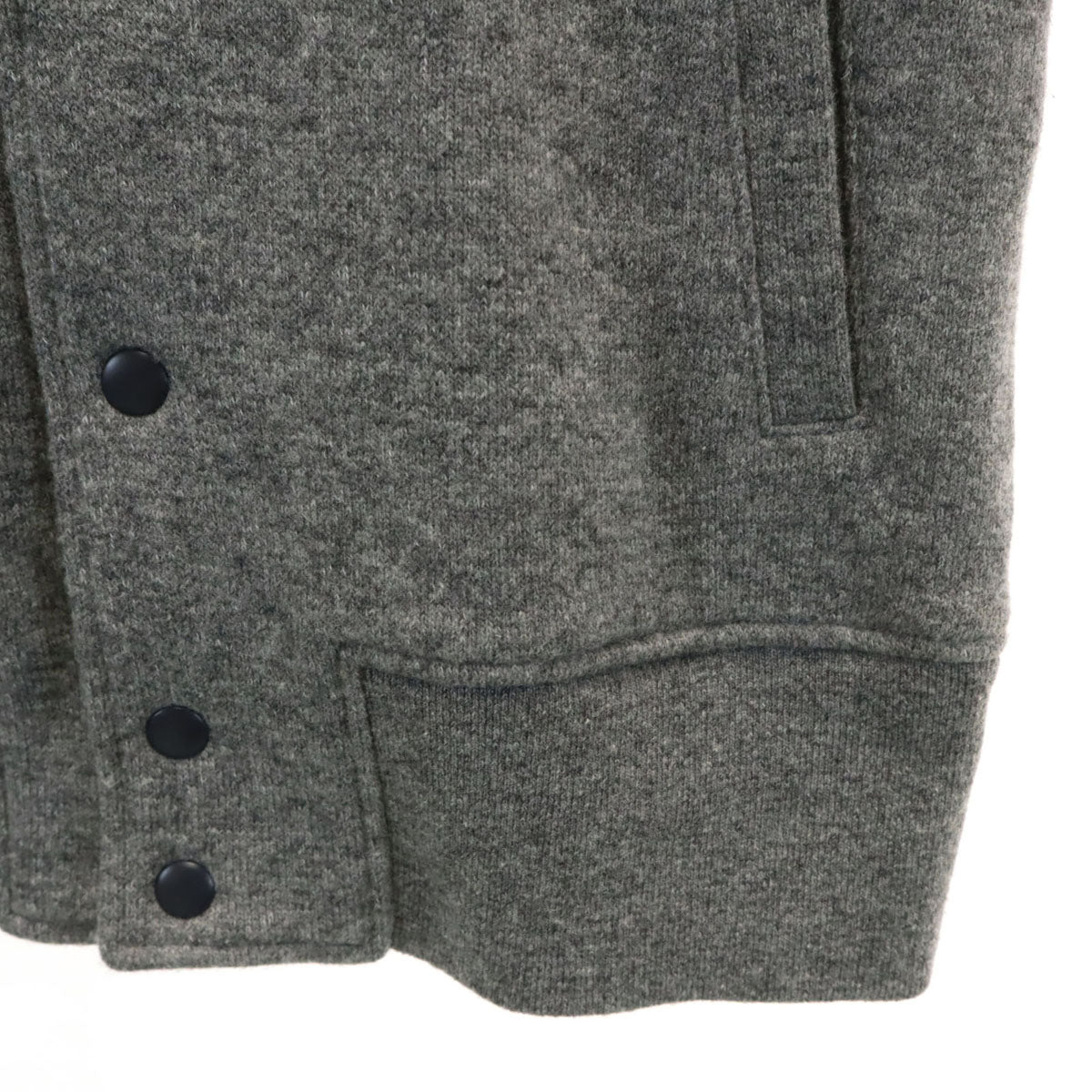 美品 LOOPWHEELER ループウィラー 日本製 ニット スタジャン S グレー ブルゾン メンズ