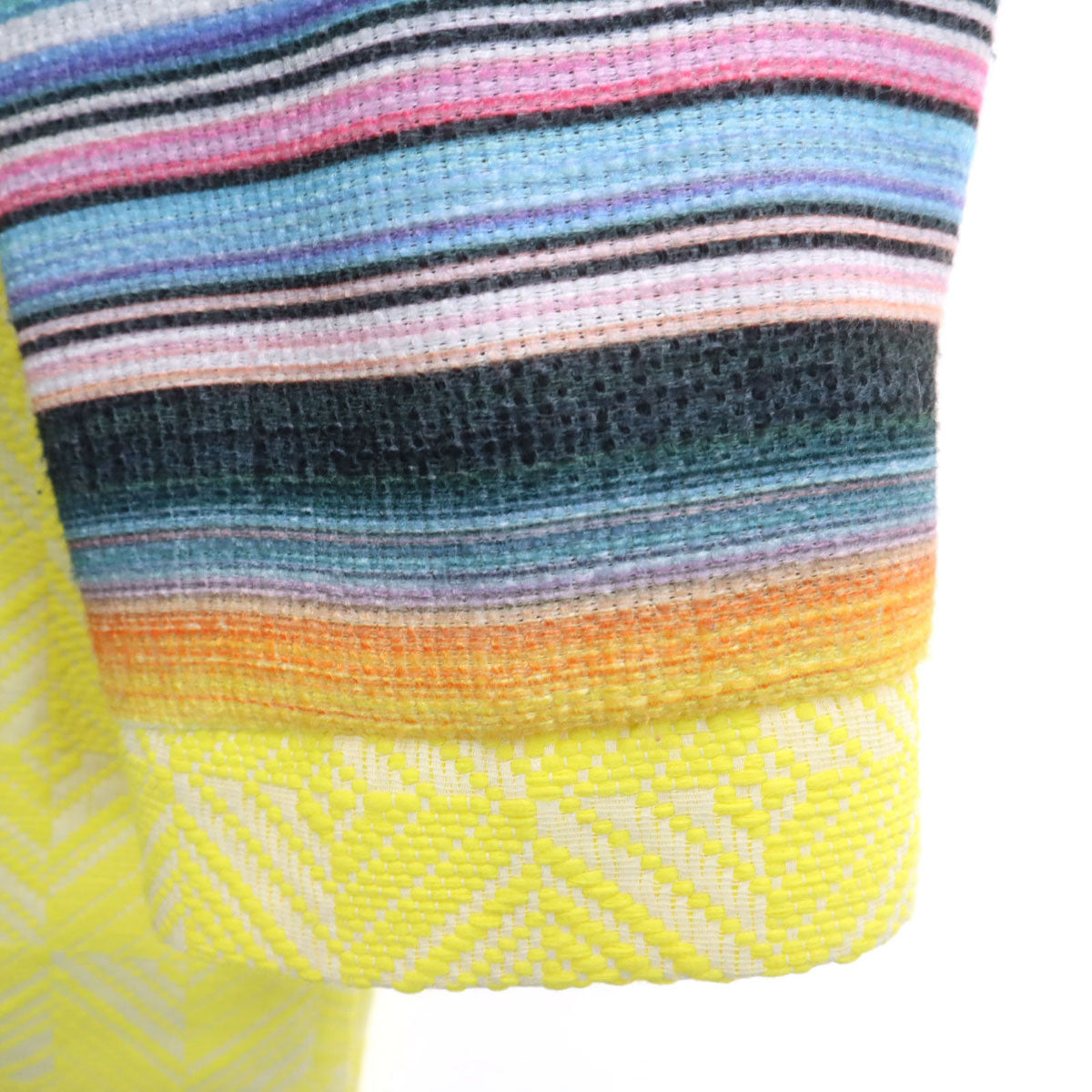 Desigual デシグアル Christian Lacroix クリスチャン・ラクロワ コラボ 総柄 ノーカラーコート 46 イエロー レディース