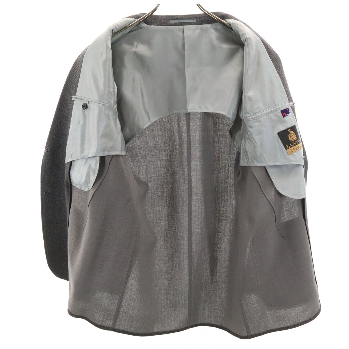 LANVIN CLASSIQUE ランバンクラシック 90s オールド テーラードジャケット 48 チャコールグレー メンズ