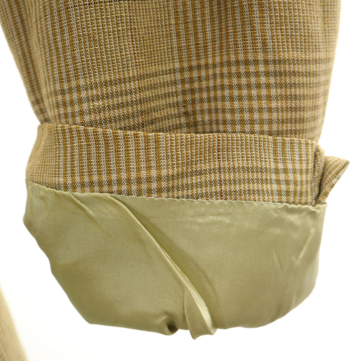 Emporio Armani エンポリオアルマーニ 90s イタリア製 リネンブレンド オールド チェック柄 テーラードジャケット 48 ベージュ メンズ