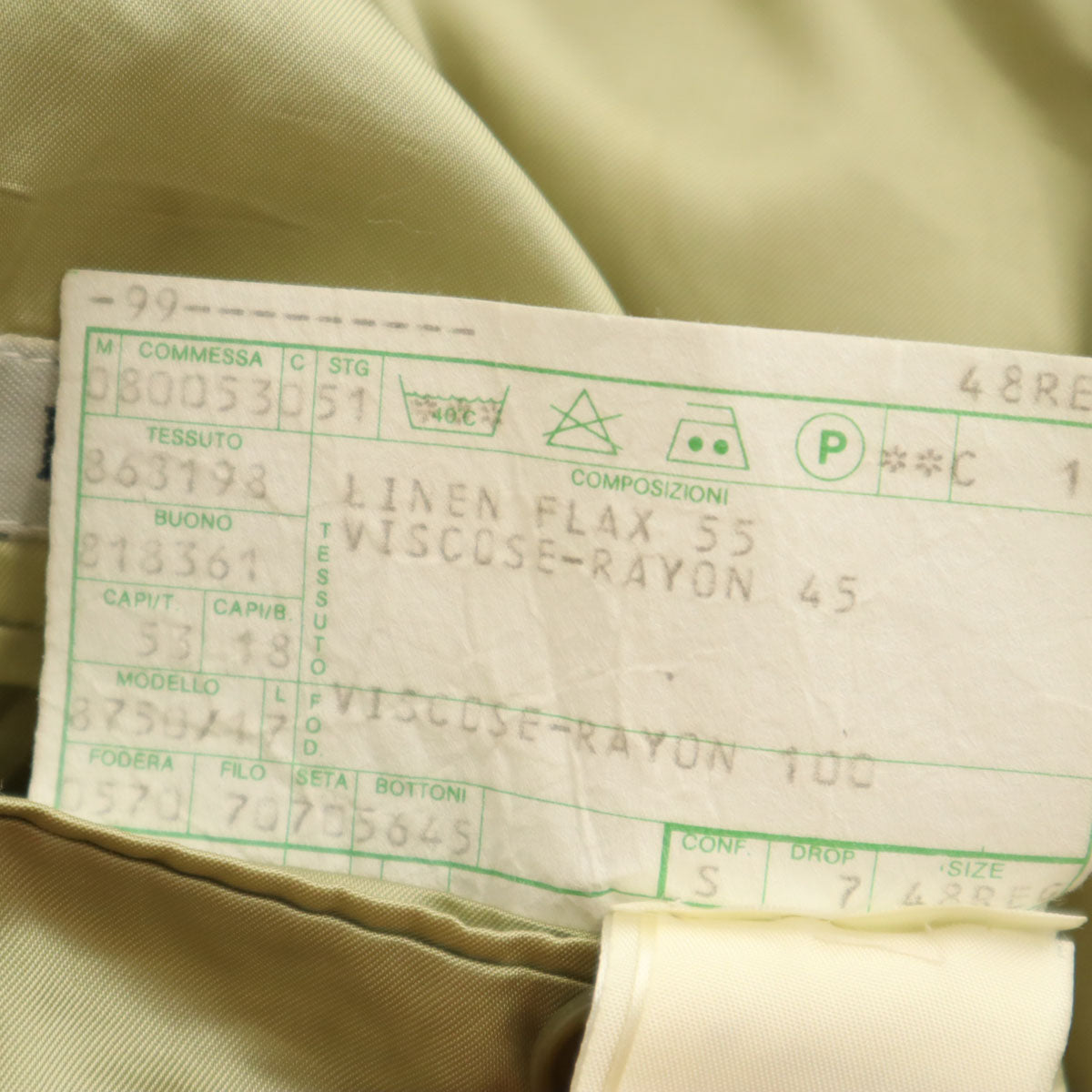 Emporio Armani エンポリオアルマーニ 90s イタリア製 リネンブレンド オールド チェック柄 テーラードジャケット 48 ベージュ メンズ