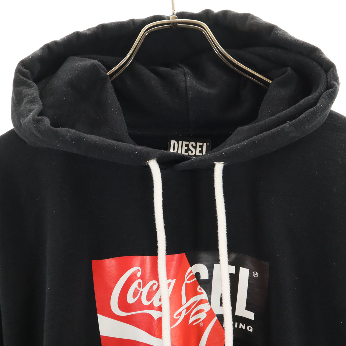 DIESEL ディーゼル coca-cola コカコーラ コラボ 長袖 スウェットパーカー M ブラック メンズ
