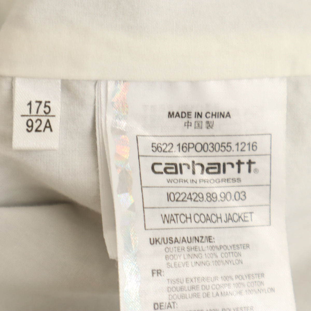 Carhartt カーハート コーチジャケット M ブラック メンズ