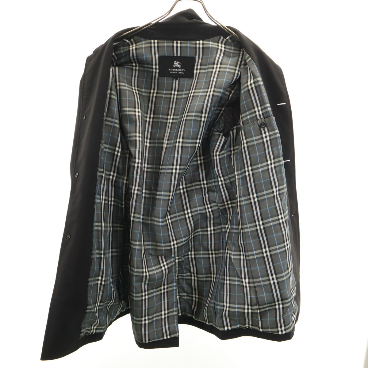 BURBERRY BLACK LABEL バーバリーブラックレーベル ステンカラーコート L ブラック 三陽商会 メンズ