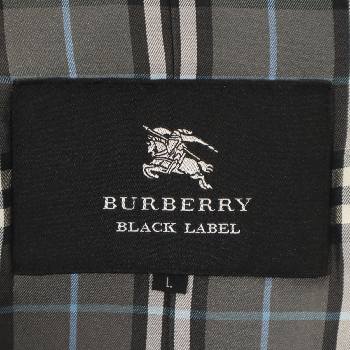 BURBERRY BLACK LABEL バーバリーブラックレーベル ステンカラーコート L ブラック 三陽商会 メンズ