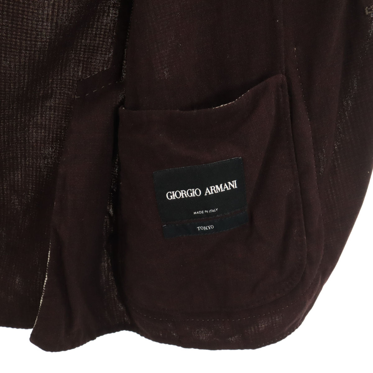 GIORGIO ARMANI ジョルジオアルマーニ 総柄 テーラードジャケット 44 ブラウン アンコン メンズ