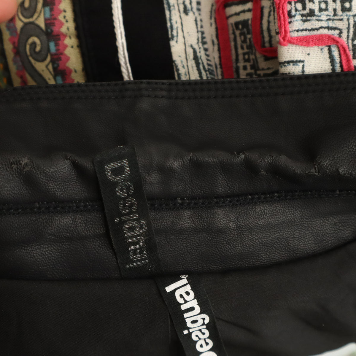 Desigual デシグアル エスニック柄 ダブルライダースジャケット 40 マルチ レディース
