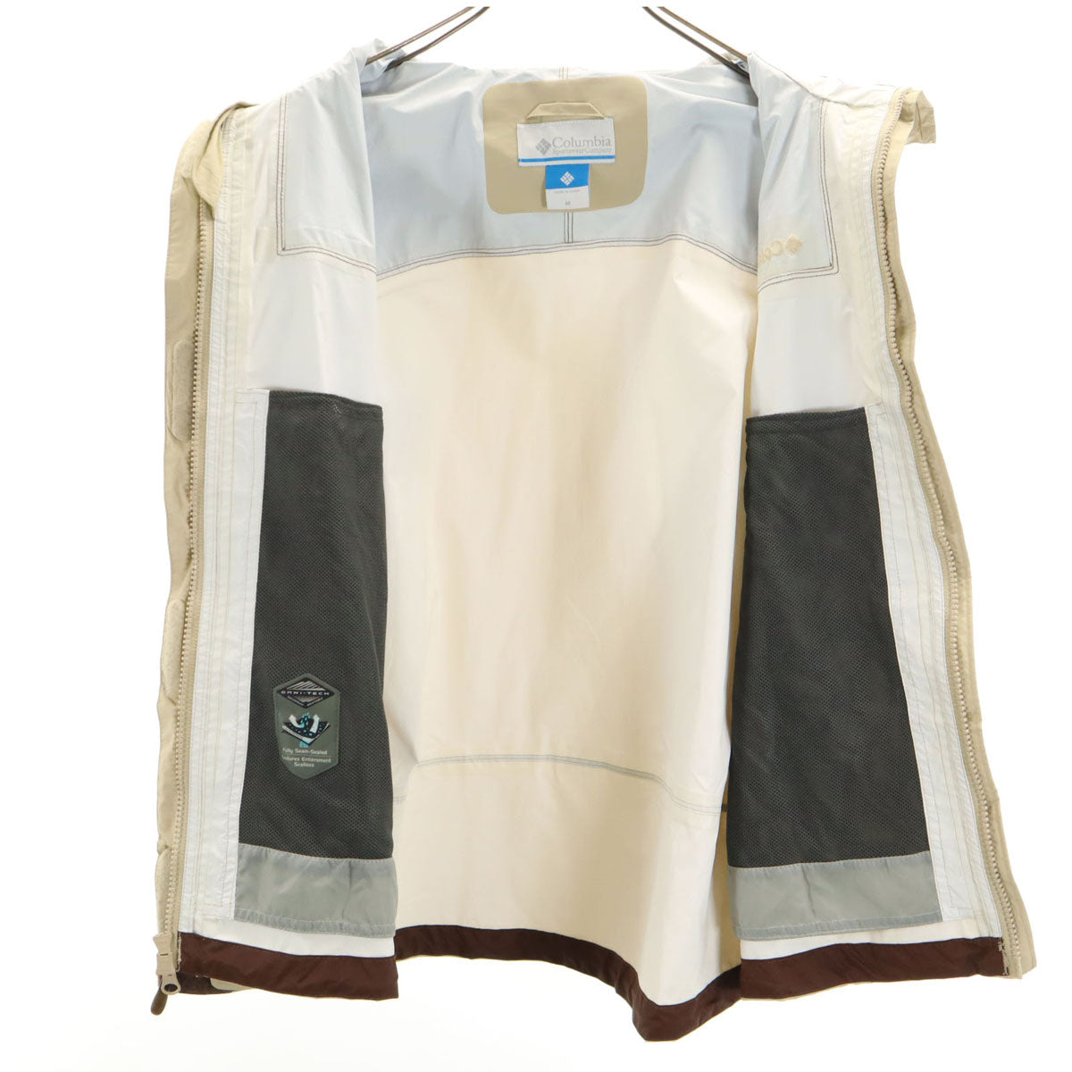 Columbia コロンビア レインジャケット 上下 セットアップ M ブラウン系 収納袋付き アウトドア レディース