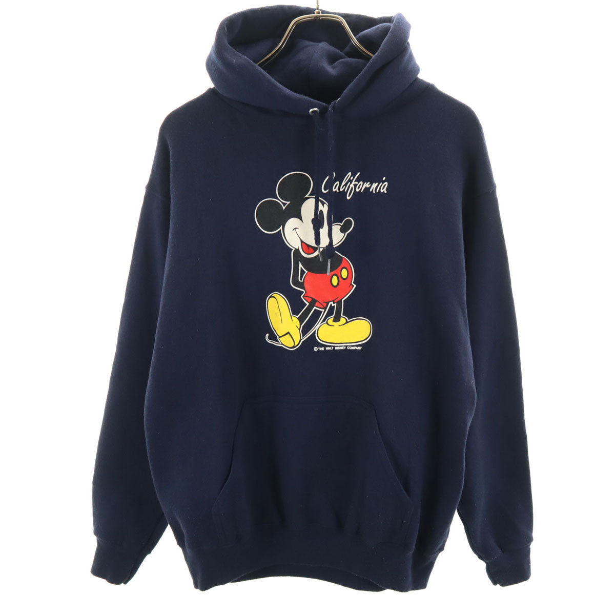 Velva Sheen ベルバシーン 90s USA製 オールド ミッキーマウス 長袖 スウェットパーカー M ネイビー メンズ