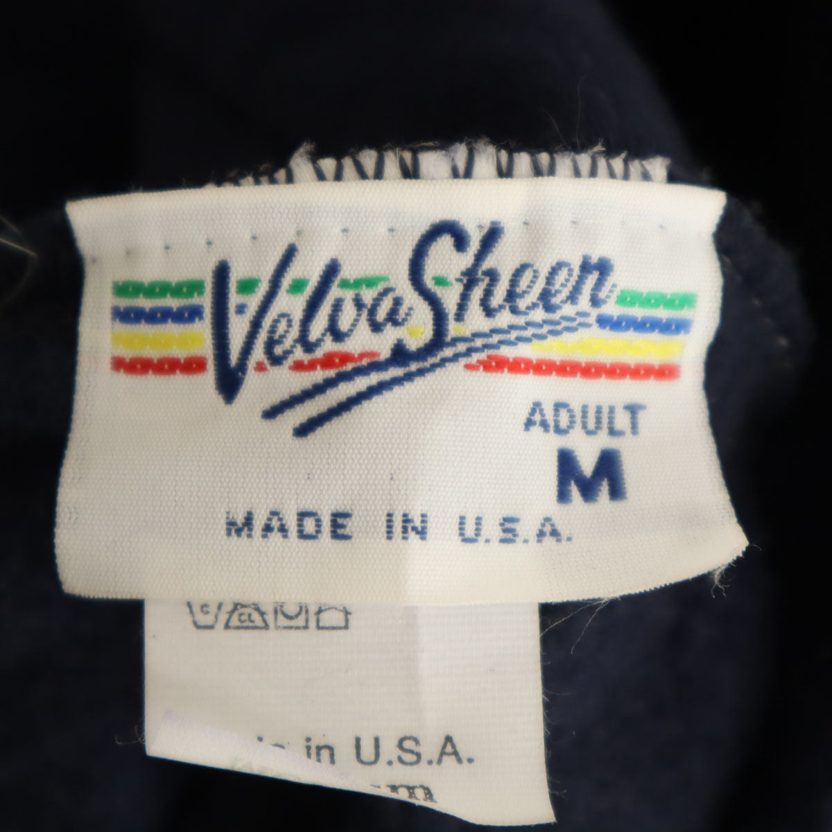 Velva Sheen ベルバシーン 90s USA製 オールド ミッキーマウス 長袖 スウェットパーカー M ネイビー メンズ