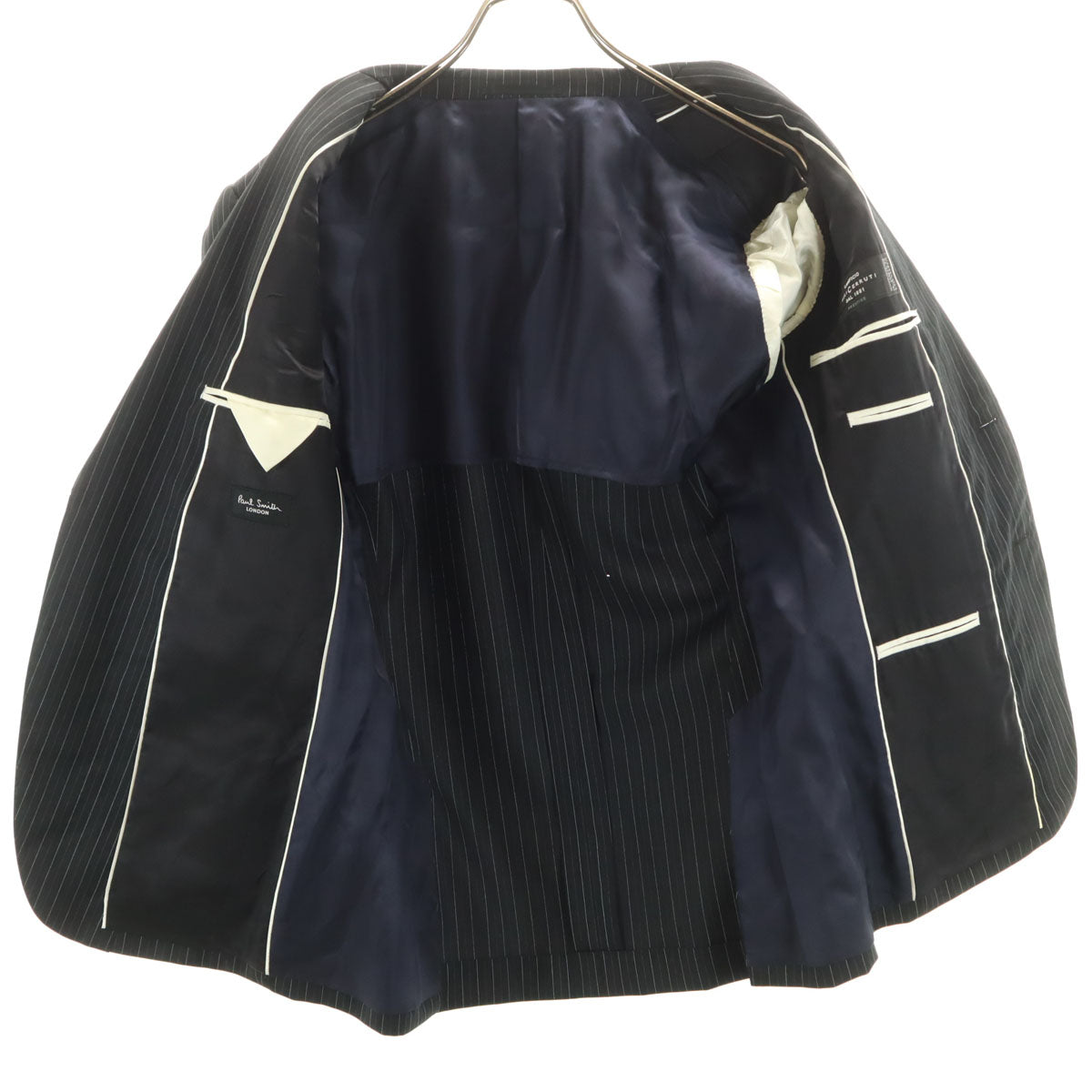 Paul Smith LONDON ポールスミスロンドン 日本製 ストライプ柄 スーツ 上下 セットアップ M ブラック メンズ